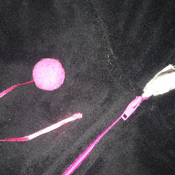 New nwot Hoodie Cat Onesie footed black pink - Picture 11 of 14